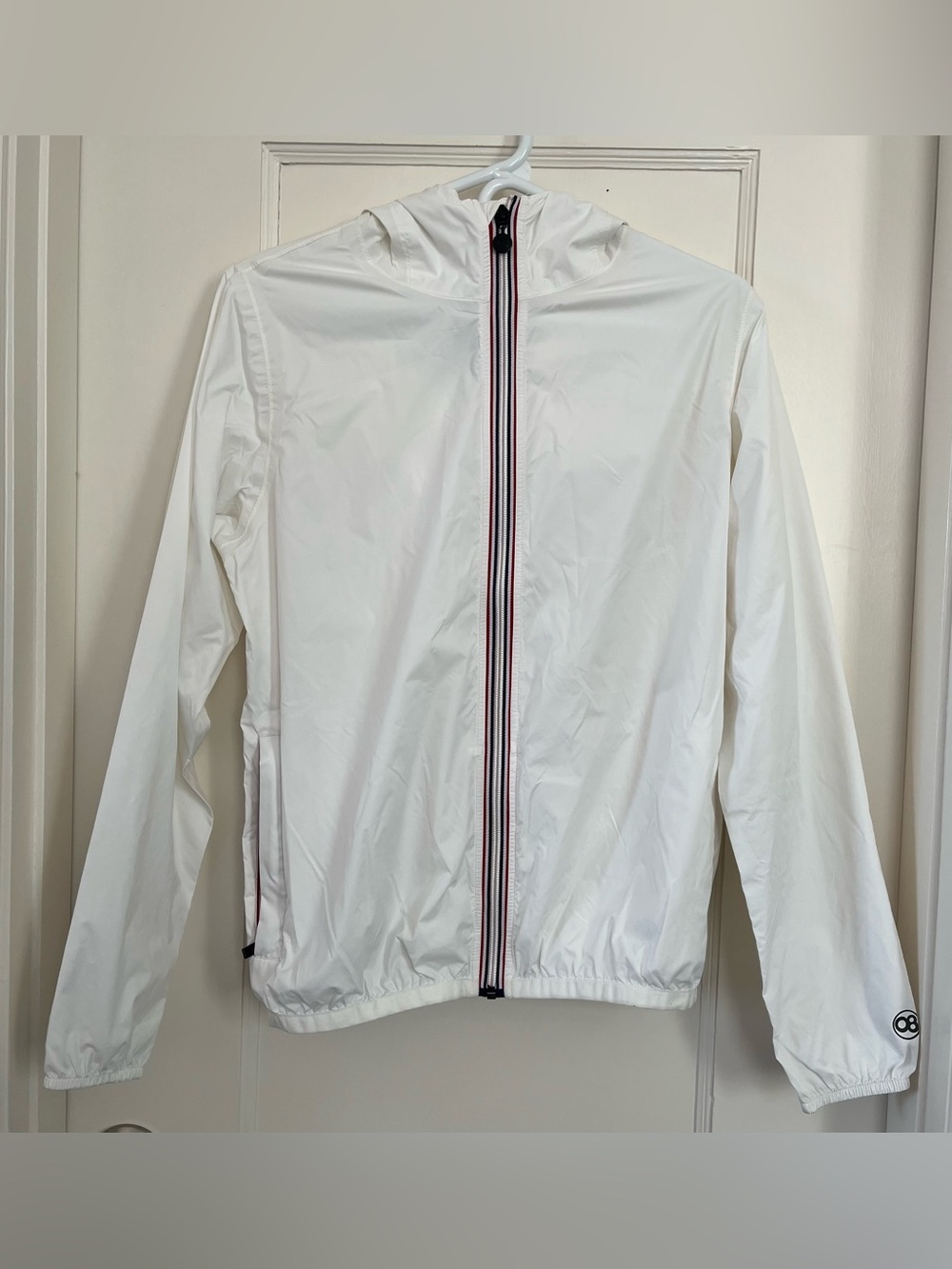 O8 Lifestyle Youth Hooded Windbreaker Jacket w/ Pockets White 14Y